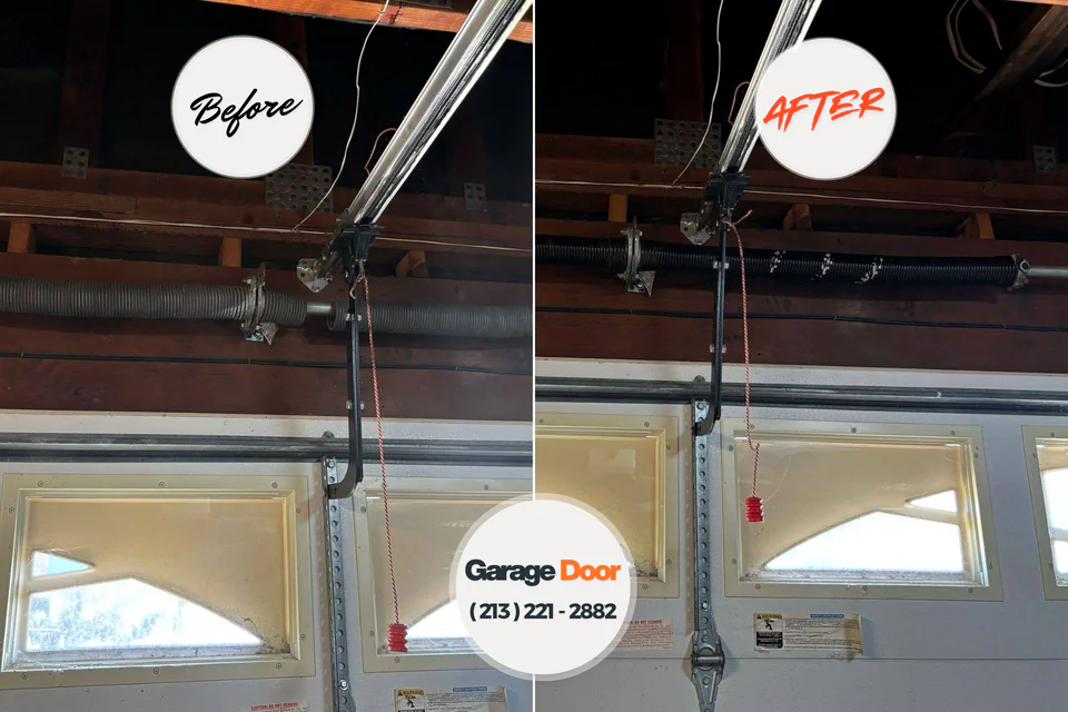 Before and after: garage door repair Lebanon, IN
